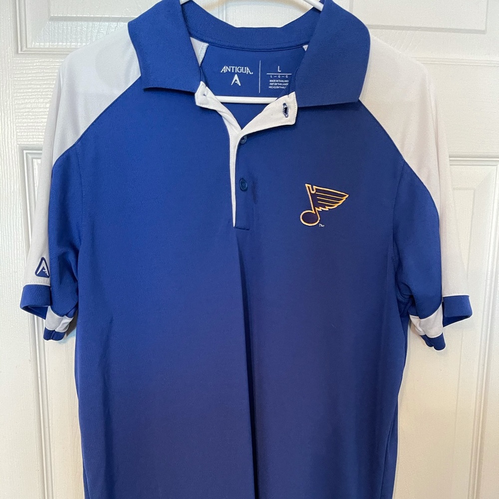 St Louis Blues Blue and White Polo